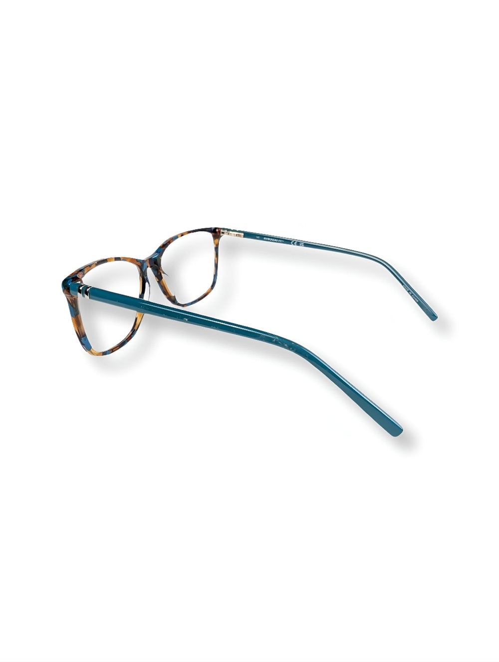 MARCHON NYC Tortoiseshell Square Frame Glasses with Teal M-5015 340 53▫15 140 - Picture 4 of 6